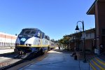 Caltrans owned F59PHI # 2001 pushing Amtrak Train # 714 out of Martinez Depot about 40 minutes late